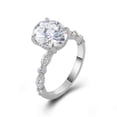 thumbnail image 6 of solitaire jewels 2.75CT Oval Moissanite Halo Engagement Ring For Women, 18K White Gold, 6 of 8