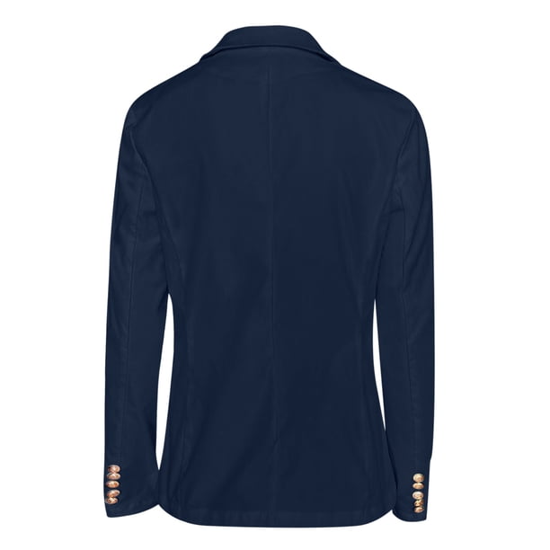ladies navy dress jacket Indochino Women's Custom Modica Herringbone Navy Blazer