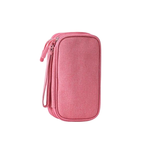 Toystoory Bolsa organizadora de viaje, organizador de almacenamiento de cables, estuche de transporte con cremallera, bolsas impermeables para banco de Almacenamiento y organización del hogar Rosado Toystoory HA067439-01
