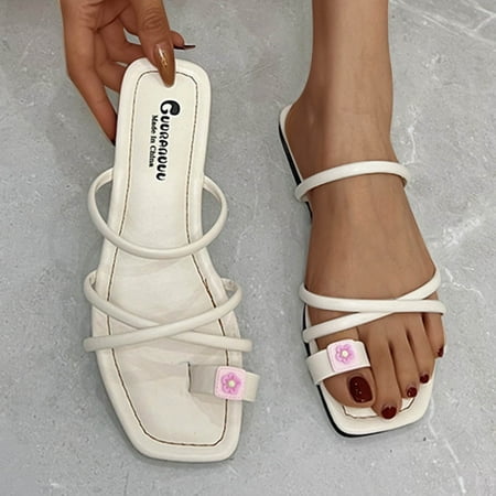 

Hvyesh Sandals for Women Casual Summer Flat Shoes Ladies Beach Sandals Summer Non-Slip Causal Slippers Size 6