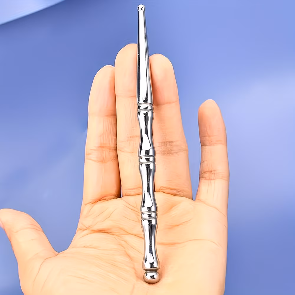 Stainless Steel Dual-Head Massage Stick, Acupressure Tool for Eye, Face, Foot, Arm, Back & Neck, Full-Body Relaxation Trigger Point Pen, Christmas Gift