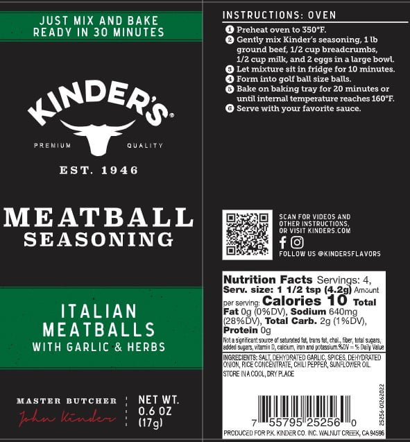 Kinder's Italian Meatball with Garlic and Herbs, Dry Seasoning Mix, 0.6 oz