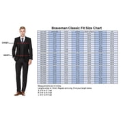 Braveman Classic Fit Two-Piece Suit, Single Breasted, Wide Notch Lapel, Polyester Men's Suit