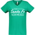 thumbnail image 3 of Inktastic From Santa Fe New Mexico in White Distressed Text Women's V-Neck T-Shirt, 3 of 5