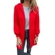 thumbnail image 1 of Cárdigan de Punto para Mujer, Abrigo de Abrigo Extragrande con Capucha y Abertura Frontal Rojo XL, 1 of 8