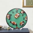 thumbnail image 4 of Yayeee Wall Clock Battery Operated 11.9" Silent Quartz Non-Ticking for Living Room Decor, Green American Footballs, 4 of 8