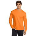 thumbnail image 4 of Gildan Men's Hi-Vis Ultra Cotton T-Shirt, Long Sleeve Crew Neck Workwear, Safety Orange, 3-Pack, 3XL, 4 of 7