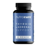 Nutracure Thyroid Support & Adrenal Support - 2 in 1 - Formulated for Energy, Metabolism, and Focus - Ashwagandha, B12, Zinc, Selenium - 60 Capsules