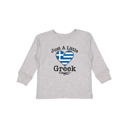 Inktastic Just a Little Greek Heritage Boys or Girls Long Sleeve Toddler T-Shirt