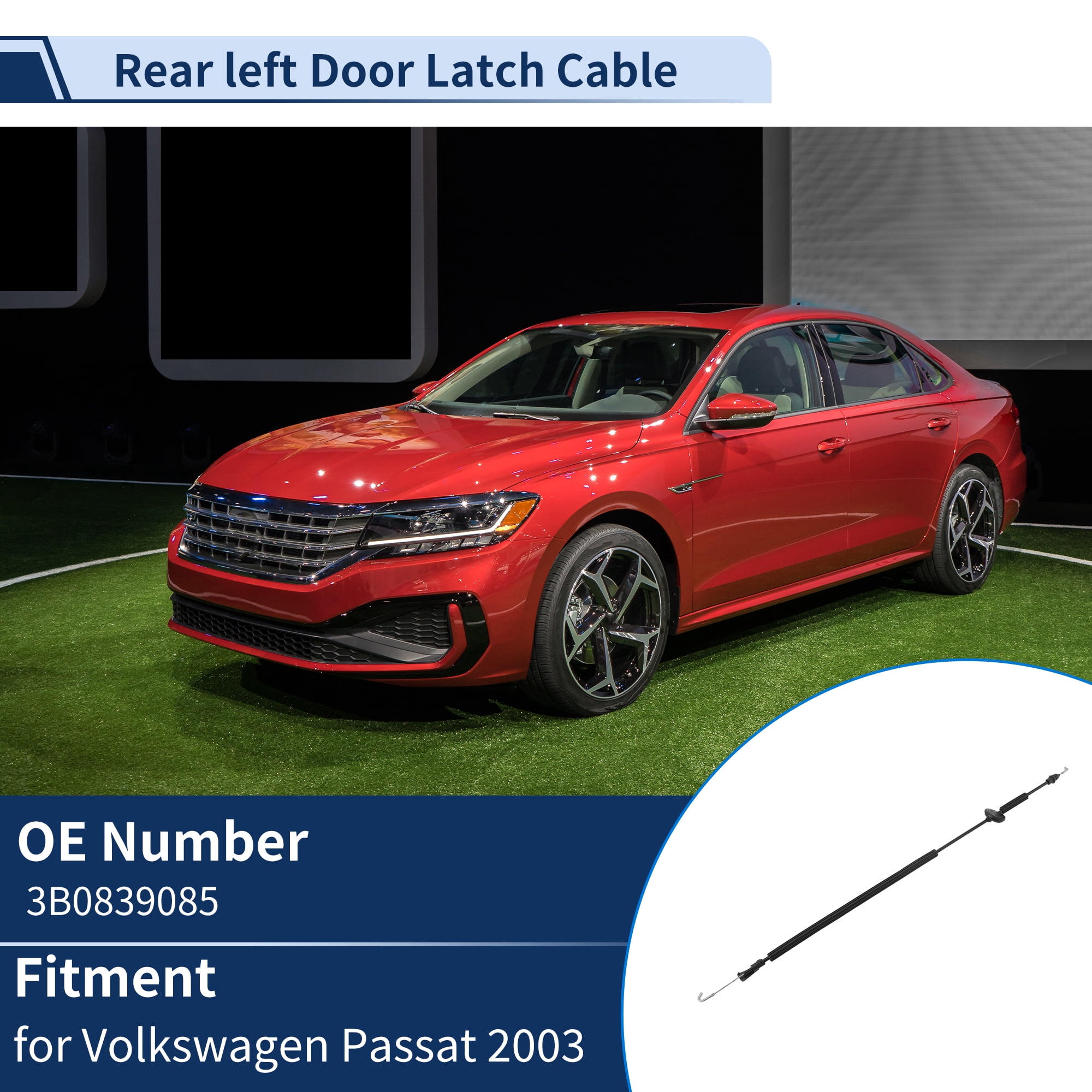 Unique Bargains Durable Door Latch Cable for Volkswagen Passat Rear Left Replacement