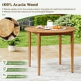 thumbnail image 6 of Costway Round Outdoor Dining Table for 4 People 36 inch Acacia Wood Patio Table for Yard, 6 of 9