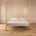 Mainstays Metal Canopy Bed, Queen, Gold Metal