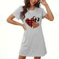 thumbnail image 5 of Blmnix Valentine Nightgown for Women Plus Size Nightgowns Nightshirts Sleep Shirt Short Sleeve Above-the-Knee Gray Crew Neck Lace Nightgown,XL, 5 of 5