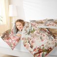 thumbnail image 4 of Manfei Sweet Capybara 7pcs Queen Bedding,Pink Flowers Print Bedding Comforter Set Queen,Light Gray Reversible, 4 of 7