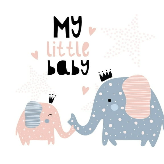 My Little Baby: A Modern Scandinavian Elephant Themed Baby Shower Guest Book for Girls - Includes Sign-In, Wishes & , (Paperback)