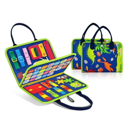 TenFans Dinosaur Montessori Toys Preschool Learning Toys for Toddlers 3 4 5 Years Old, Toddler Busy Board-Educational Toys, Sensory Board, Autism Toys, Toddler Activities Board as Toddler Travel Toys