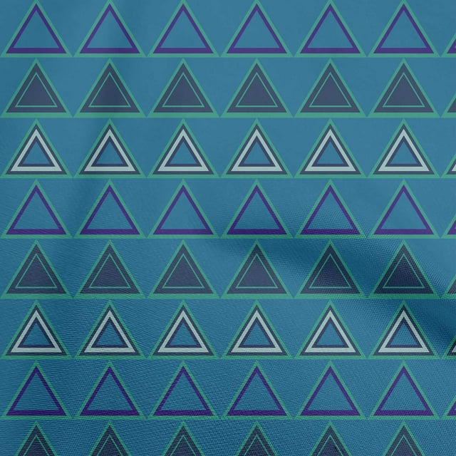 oneOone Cotton Cambric Royal Blue Fabric Geometric Craft Projects Decor Fabric Printed By The Yard 42 Inch Wide