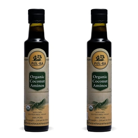 P L-RA Organic Coconut Aminos - Soy Sauce Alternative - Vegan, Paleo & Keto - Low Glycemic, Low Sodium - Marinade Substitute - Gluten Free - Soy Free - Kosher - 8.5 oz (50 Servings) - Pack of 2