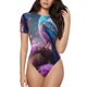 thumbnail image 1 of Fotbe Beautiful Flower Blue Bird Body de Mujer con Cuello Redondo y Mangas Cortas, Sin Mangas Ajustado, Suave, Cómodo y Básico-Medium, 1 of 7
