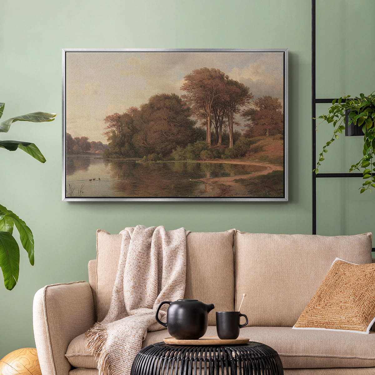 Vintage Landscape-CCCIX By Wexford Home Framed in Silver Wood Gallery Wrapped Canvas 25 in. x 37 in.