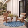 thumbnail image 3 of Safavieh Courtyard Hilbert Geometric Indoor/Outdoor Area Rug, Navy/Beige, 7'10" x 7'10" Round, 3 of 10