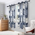 thumbnail image 2 of Yayeee Window Curtains Light Filtering 63"x42" Grommet Panel Pair Home Living Room Decor, Blue Cats and Hearts, 2 of 7