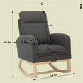 thumbnail image 5 of Timbernest Nursery Rocking Chair, Upholstered Arm Chair for Living Room, Comfy Chair with Footrest, Side Pocket and High Backrest, Gray, 5 of 6