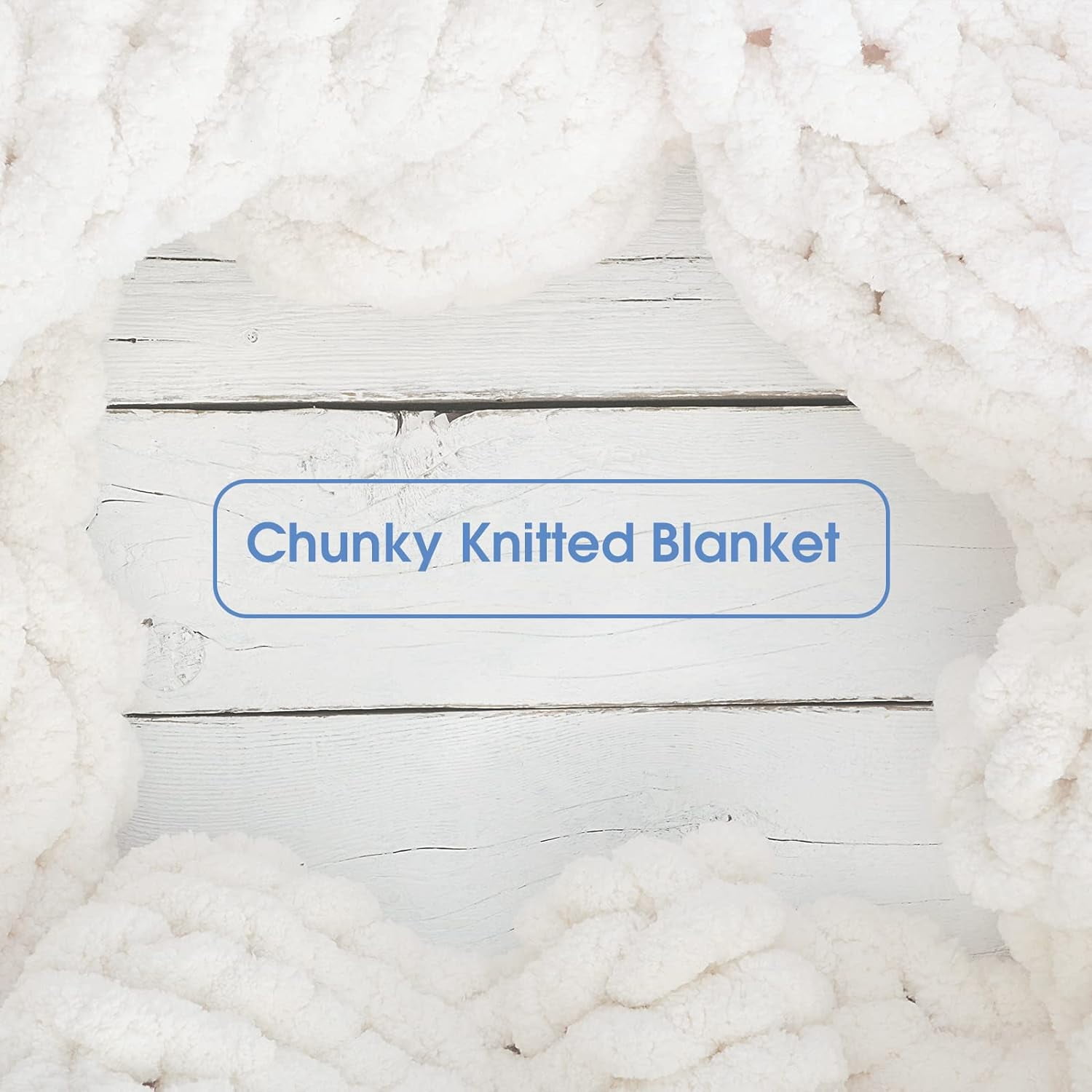 2 Pack Chunky Chenille Yarn for Crocheting, Bulky Thick Fluffy Yarn for Knitting, Bulky Chunky Yarn for Hand Knitting Blanket, Super Soft Plush Yarn (27yds Each Skein)-Pure White