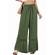 thumbnail image 3 of Pantalones Palazzo de Cintura Alta y Pierna para Mujer, Estilo , con Encaje, Holgados, Color Verde , Talla M, 3 of 6