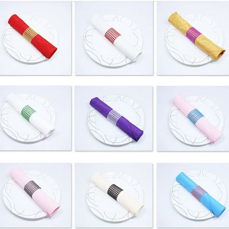 Tables Settings CUH Set of 6 Napkin Rings Diamond Bling Table Top Decorations Perfect for Events Place Settings Wedding Dinner Receptions Dinner or Holiday Parties Gatherings ()