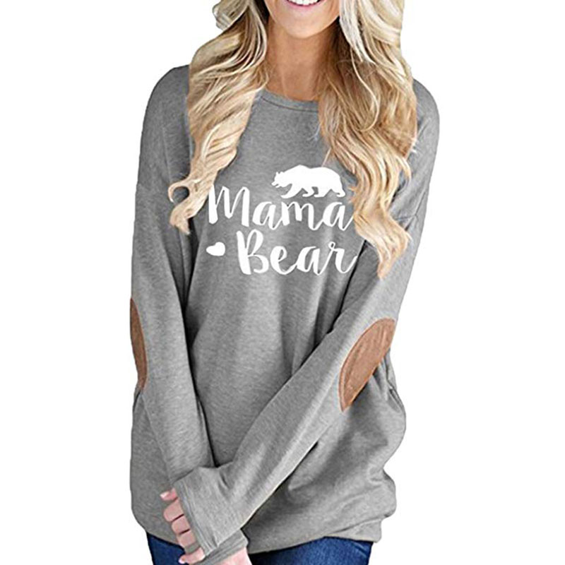 Women's Long Sleeve Crew Neck Mama Bear 