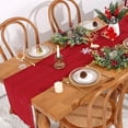 thumbnail image 2 of Camino de mesa Alynsehom, algodón rojo navideño, macramé, 30 x 240 cm, 2 of 7
