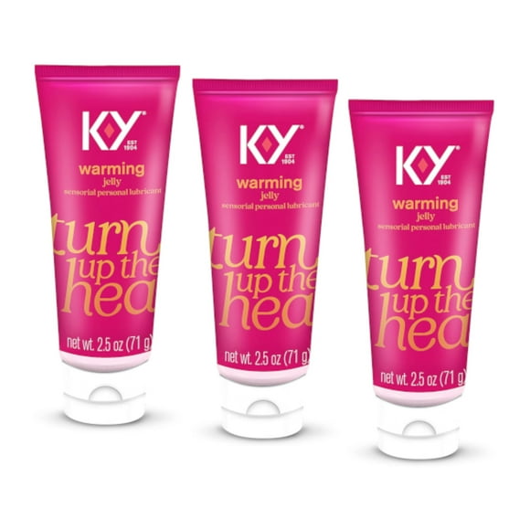 K-Y Warming Jelly Lube, Sensorial Personal Lubricant, Glycol Based Formula, Safe to Use with Latex Condoms, for Men, Women and Couples, 2.5 FL OZ (Pack of 3)