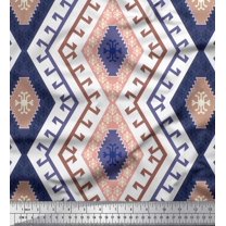 Soimoi Poly Georgette Fabric Aztec & Ikat Kilim Print Fabric by The Yard 52 Inch Wide