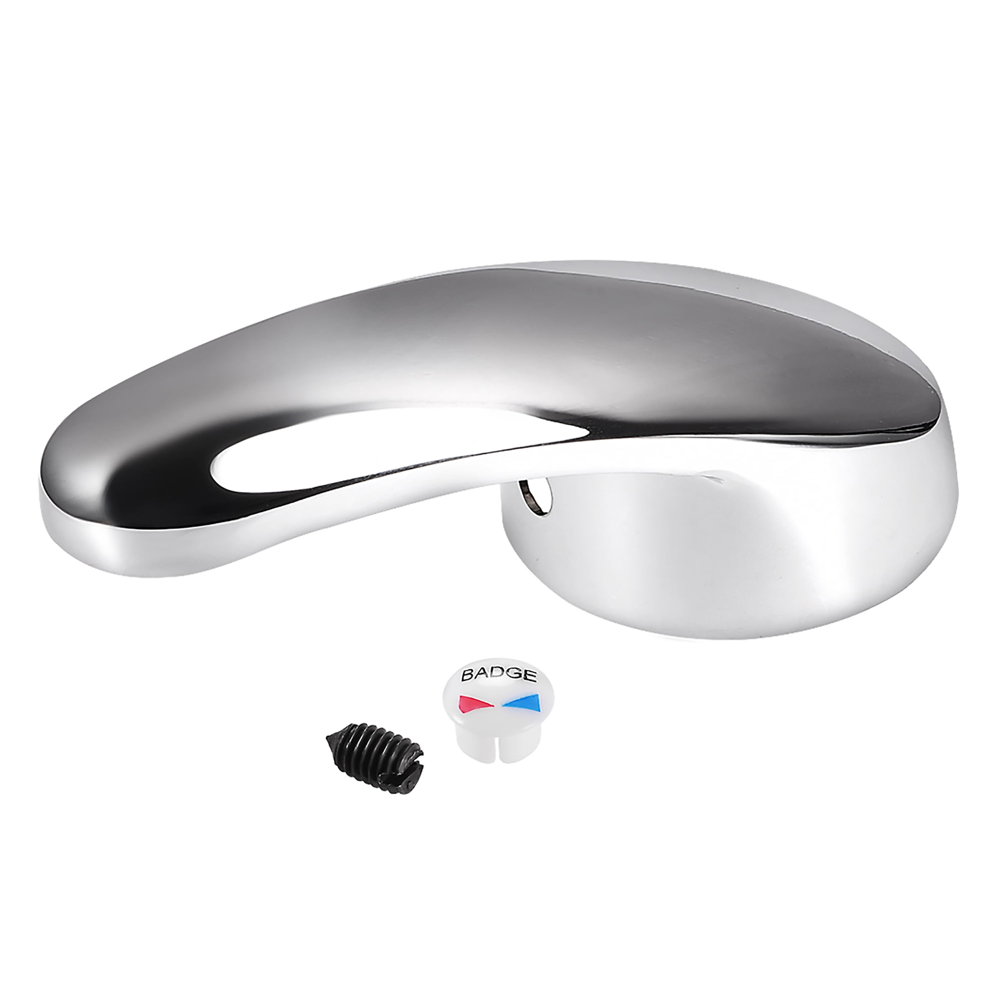 Uxcell Faucet Lever Handle 1.57' Cartridge Single Lever Handle Zinc Alloy Faucet Replacement for Kitchen Bathroom Silver