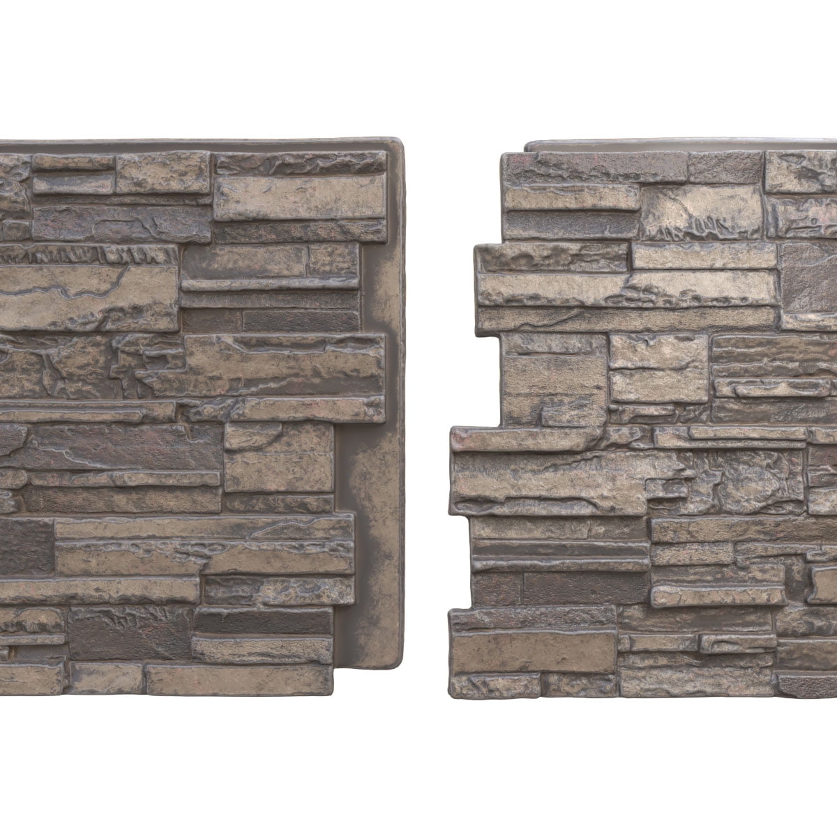 Ekena Millwork 48 5/8"W x 24 3/4"H x 1 1/4"D Cascade Stacked Stone, EverStone Faux Stone Siding Panel, Cascade River