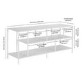 thumbnail image 5 of Evelyn&Zoe Winthrop Rectangular TV Stand with Metal Shelves for TV's up to 60", Matte White, 5 of 8