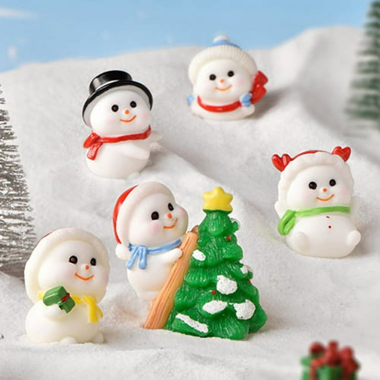 6pcs Christmas Accessories Desktop snowman doll mini christmas ornaments