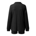 thumbnail image 7 of LIZUOJUN Pajamas for Women Set Shorts Long Sleeve Sleepwear 2 Piece Lounge Set Soft Comfortable Breathable Pjs Loungewear Notch Collar Button Down Pajama Casual Sleepwear - M, 7 of 7