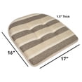 thumbnail image 4 of YOSITiuu Chair Cushion Memory Foam Pads Tufted Slip Non Skid Rubber Back U-Shaped 17" x 16" Seat Cover, 2 Count (Pack of 1), Bradford Beige/Brown, 4 of 5