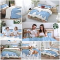 thumbnail image 5 of Blue Christmas Bedding Duvet Cover Set King Size 4 Pieces Winter Snowflakes Tree Xmas Garland Wood Grain Bedding Set with Zipper Closure,1 Comforter Cover 92x106 Inches 1 Flat Sheet & 2 Pillow Cases, 5 of 7