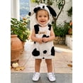 thumbnail image 5 of Cjfdfy Baby Spotted Dog Halloween Costume Winter Warm Sleeveless Tops Plush Animal Costume With Hood Newborn Baby Cute Spotted Puppy Dog Animal Halloween Cosplay Costumes For Kids, 5 of 9