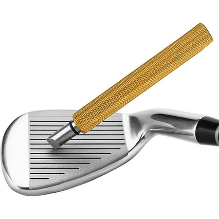 Golf Club Groove Sharpener and Cleaner, Re-Grooving and Cleaning Tool for Wedges and Irons, Optimal Backspin on Golf Ball - Gold