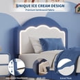 thumbnail image 5 of Bed Frame with LED Headboard, Plush Sherpa Fabric Upholstery, Slat Support (No Box Spring Needed), 5 of 7