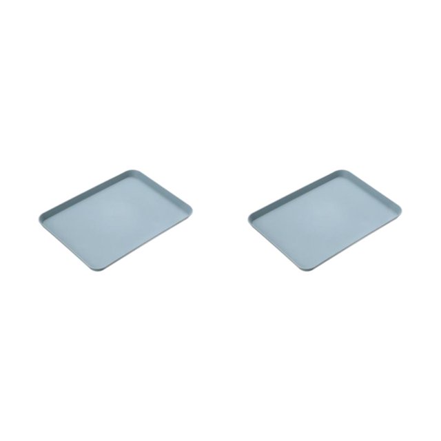Toystoory Bandeja de plástico elegante para servir y exhibir artículos Bandeja de té rectangular de plástico multifuncional grande azul azul grande 2Conjunto