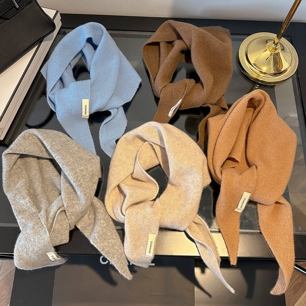 Chal Bufanda triangular de punto de lana gris claro para mujer, chal multifuncional (1 unidad) JASKFLY