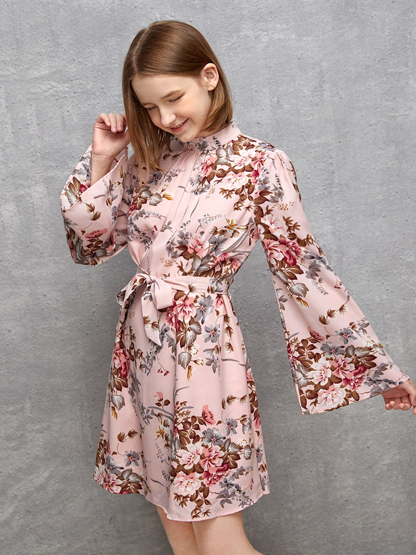 Boho Teen Girls Ruched Floral Print 