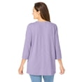 thumbnail image 2 of Woman Within Plus Size Lace-Up Three-Quarter Sleeve Tee, 2 of 4