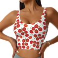 thumbnail image 3 of Goofa Tomato Printed Sports Bras for Women, High Impact Running Bra Workout Crop Tank Tops Longline Sports Bra Push up-Large, 3 of 9