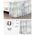 thumbnail image 3 of Aqua Beige Ombre Bed Skirt California King Size 18&nbsp;Inch Drop, Vintage Modern Abstract Wrap Around Dust Ruffle Bedskirts, Wrinkle & Fade Resistant Easy Fit Bedskirt with Adjustable Elastic, 3 of 8
